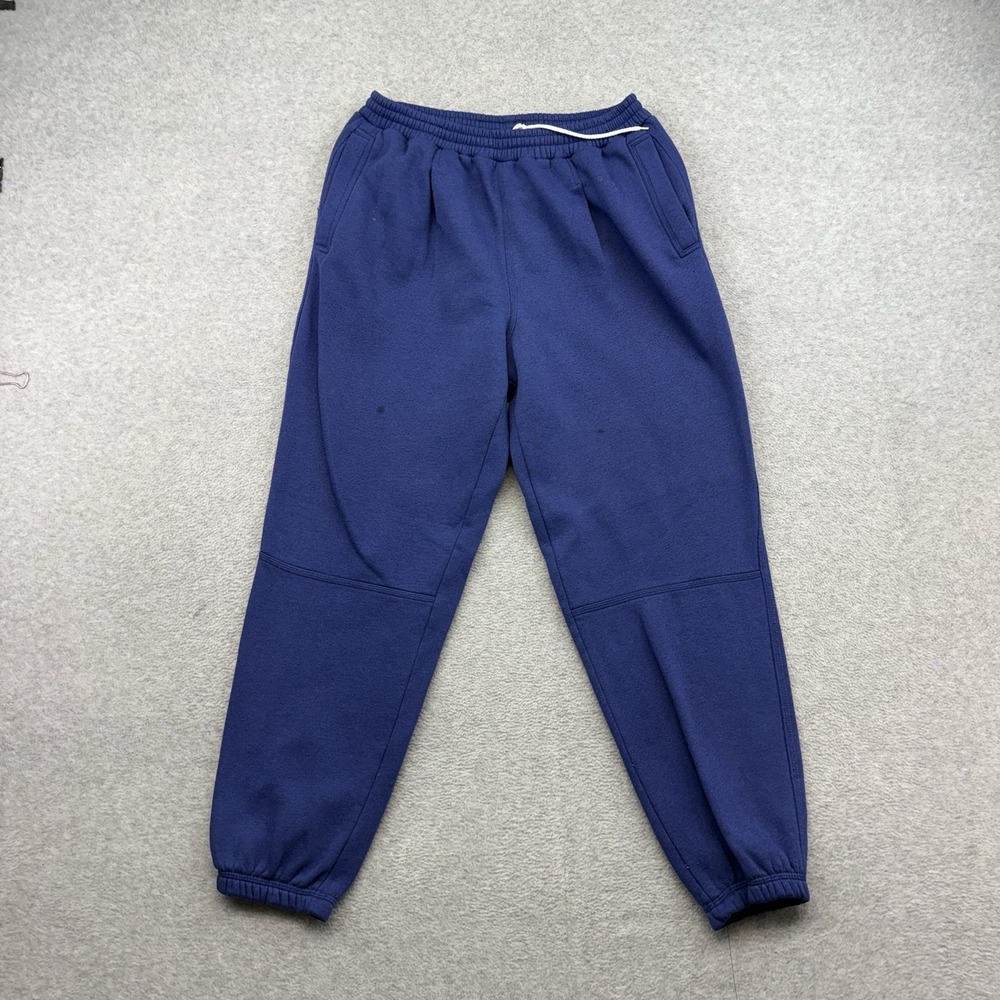 Vintage 80's 90's Nike Blue Sweatpants Joggers Cotton Acrylic Size L Drawstring